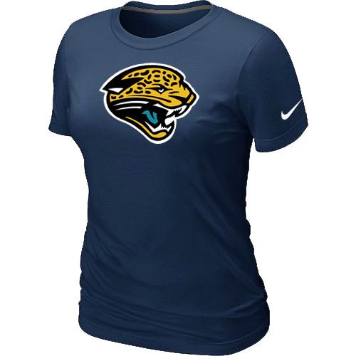 Cheap Women Nike Jacksonville Jaguars D.Blue Logo NFL Football T-Shirt