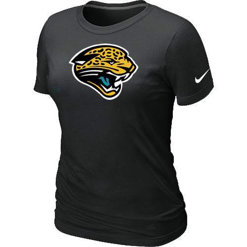 Cheap Women Nike Jacksonville Jaguars Black Logo NFL Football T-Shirt