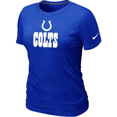 Cheap Women Nike Indianapolis Colts Authentic Logo Blue NFL Football T-Shirt
