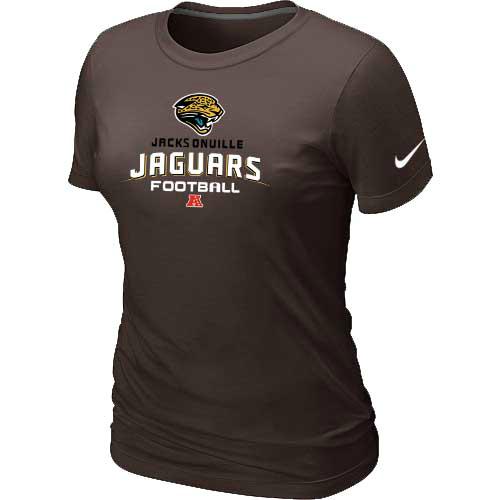 Cheap Women Nike Jacksonville Jaguars Brown Critical Victory NFL Football T-Shirt