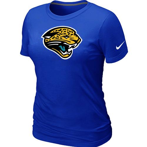 Cheap Women Nike Jacksonville Jaguars Blue Logo NFL Football T-Shirt