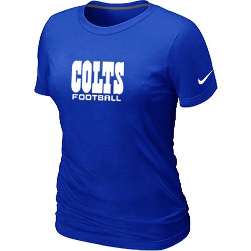 Cheap Women Nike Indianapolis Colts Sideline Legend Authentic Font Blue NFL Football T-Shirt