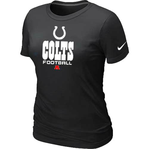 Cheap Women Nike Indianapolis Colts Black Critical Victory NFL Football T-Shirt