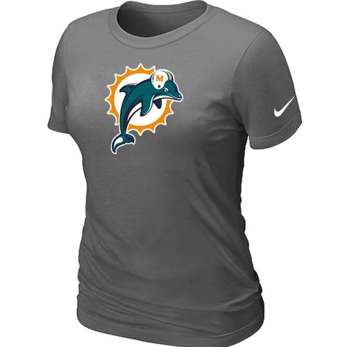 Cheap Women Nike Miami Dolphins D.Grey Logo NFL Football T-Shirt