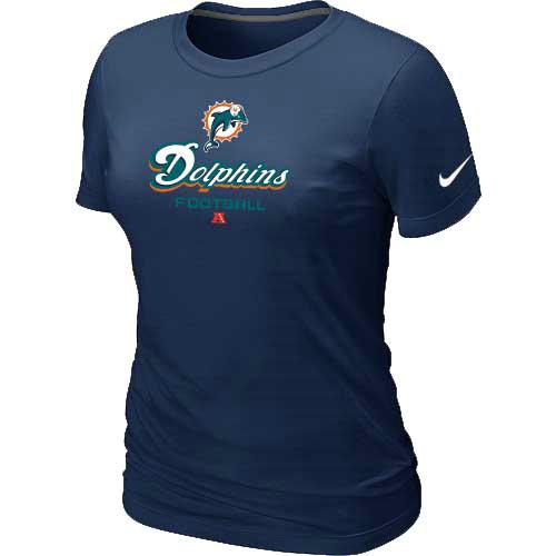 Cheap Women Nike Miami Dolphins D.Blue Critical Victory NFL Football T-Shirt