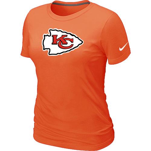 Cheap Women Nike Kansas City Chiefs Orange Logo NFL Football T-Shirt