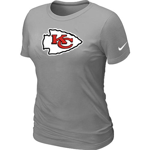 Cheap Women Nike Kansas City Chiefs L.Grey Logo NFL Football T-Shirt