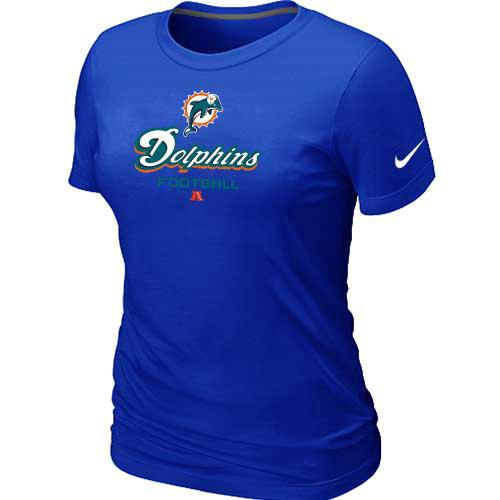 Cheap Women Nike Miami Dolphins Blue Critical Victory NFL Football T-Shirt