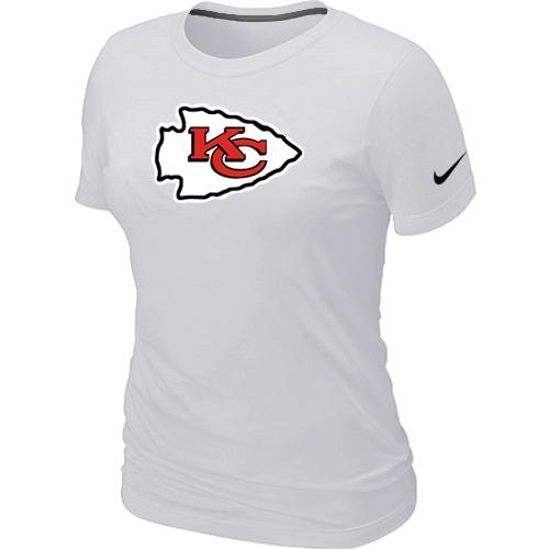 Cheap Women Nike Kansas City Chiefs White Logo NFL Football T-Shirt