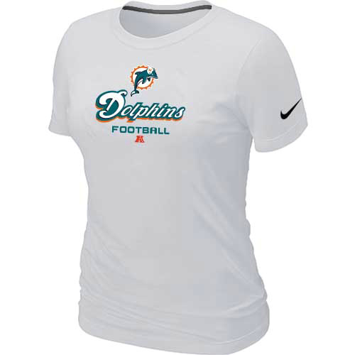 Cheap Women Nike Miami Dolphins White Critical Victory NFL Football T-Shirt