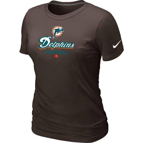 Cheap Women Nike Miami Dolphins Brown Critical Victory NFL Football T-Shirt