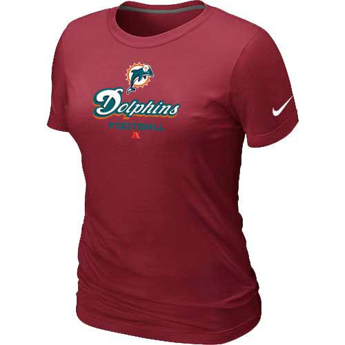 Cheap Women Nike Miami Dolphins Red Critical Victory NFL Football T-Shirt