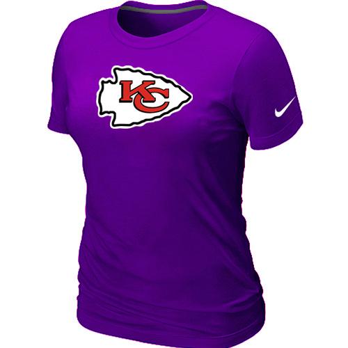 Cheap Women Nike Kansas City Chiefs Purple Logo NFL Football T-Shirt