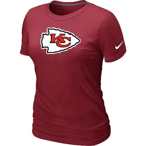 Cheap Women Nike Kansas City Chiefs Red Logo NFL Football T-Shirt