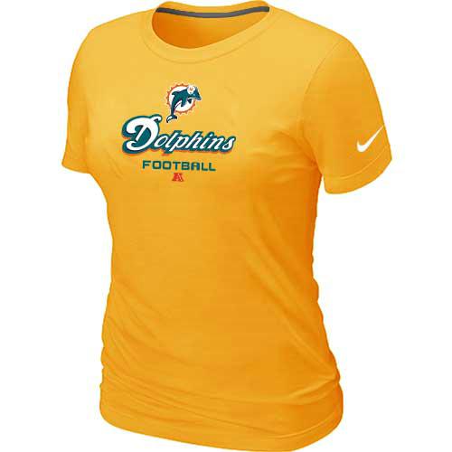 Cheap Women Nike Miami Dolphins Yellow Critical Victory NFL Football T-Shirt
