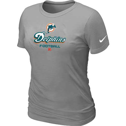 Cheap Women Nike Miami Dolphins L.Grey Critical Victory NFL Football T-Shirt