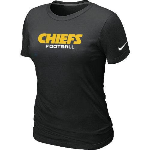 Cheap Women Nike Kansas City Chiefs Sideline Legend Authentic Font Black NFL Football T-Shirt