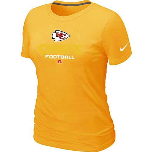 Cheap Women Nike Kansas City Chiefs Yellow Critical Victory NFL Football T-Shirt