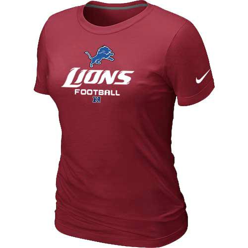 Cheap Women Nike Detroit Lions Red Critical Victory NFL Football T-Shirt