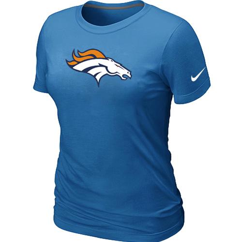 Cheap Women Nike Denver Broncos L.blue Logo NFL Football T-Shirt