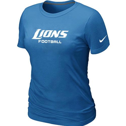 Cheap Women Nike Detroit Lions Sideline Legend Authentic Font L.Blue NFL Football T-Shirt