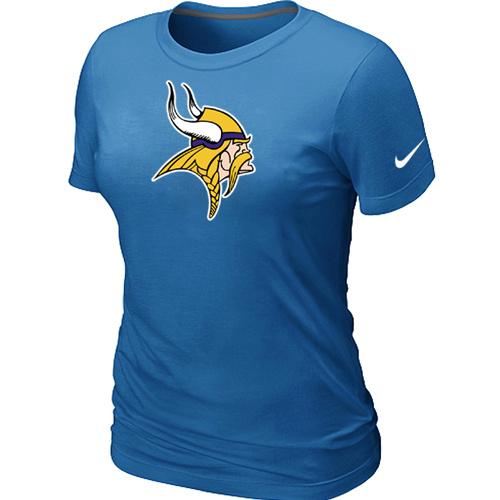 Cheap Women Nike Minnesota Vikings L.blue Logo NFL Football T-Shirt