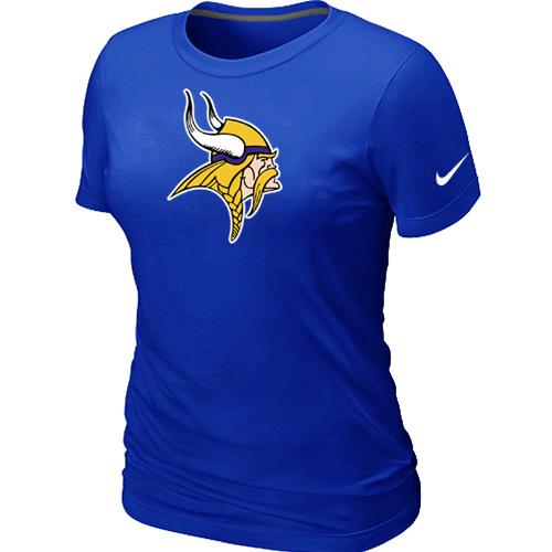 Cheap Women Nike Minnesota Vikings Blue Logo NFL Football T-Shirt