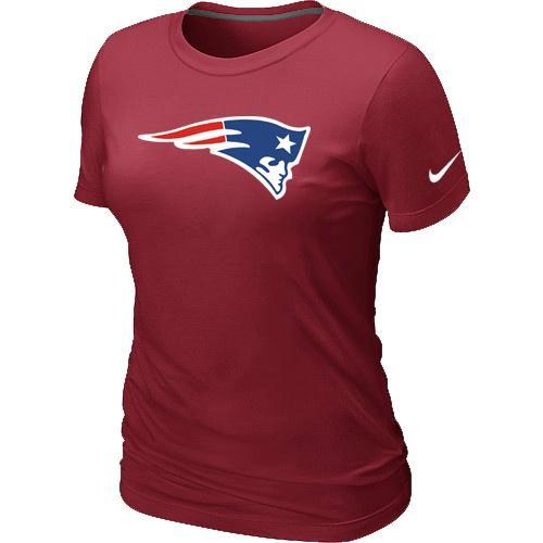 Cheap Women Nike New England Patriots Red Logo NFL Football T-Shirt