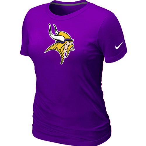 Cheap Women Nike Minnesota Vikings Purple Logo NFL Football T-Shirt