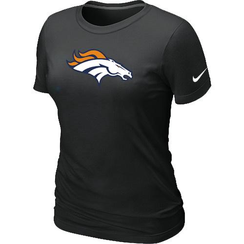 Cheap Women Nike Denver Broncos Black Logo NFL Football T-Shirt
