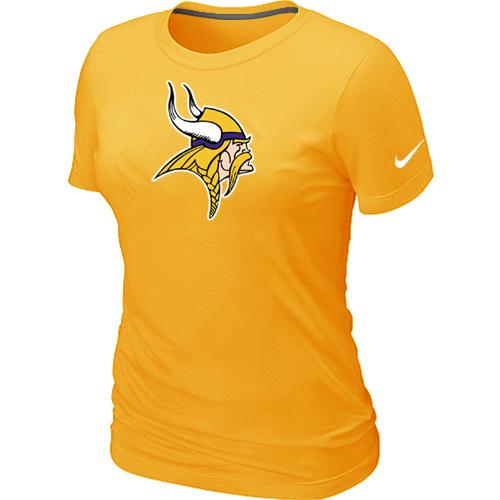 Cheap Women Nike Minnesota Vikings Yellow Logo NFL Football T-Shirt