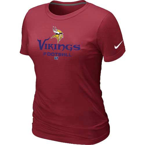 Cheap Women Nike Minnesota Vikings Red Critical Victory NFL Football T-Shirt