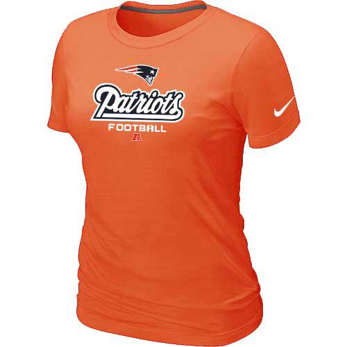 Cheap Women Nike New England Patriots Orange Critical Victory NFL Football T-Shirt