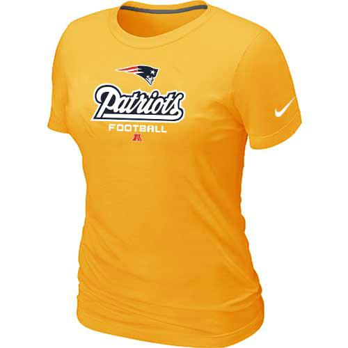 Cheap Women Nike New England Patriots Yellow Critical Victory NFL Football T-Shirt