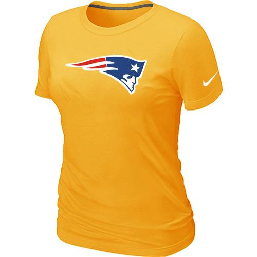 Cheap Women Nike New England Patriots Yellow Logo NFL Football T-Shirt