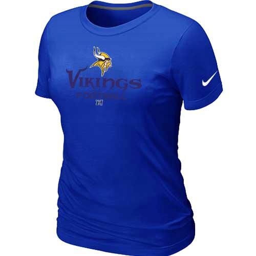 Cheap Women Nike Minnesota Vikings Blue Critical Victory NFL Football T-Shirt