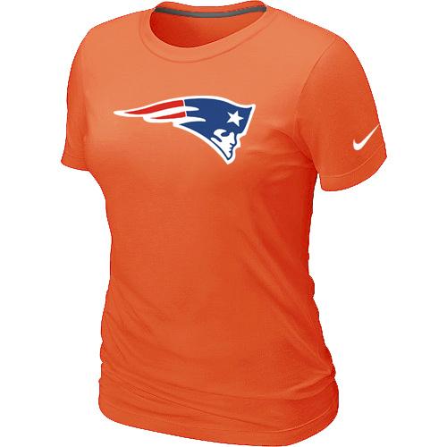 Cheap Women Nike New England Patriots Orange Logo NFL Football T-Shirt