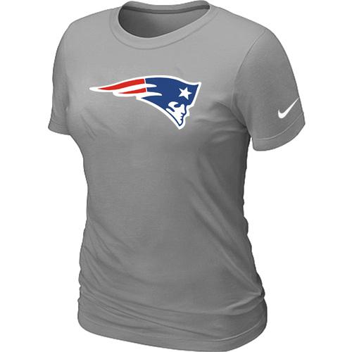 Cheap Women Nike New England Patriots L.Grey Logo NFL Football T-Shirt