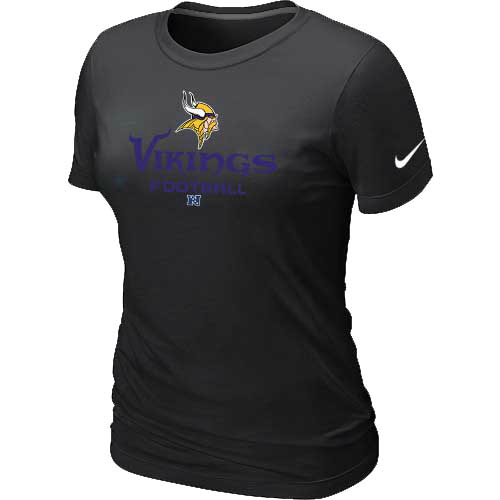 Cheap Women Nike Minnesota Vikings Black Critical Victory NFL Football T-Shirt