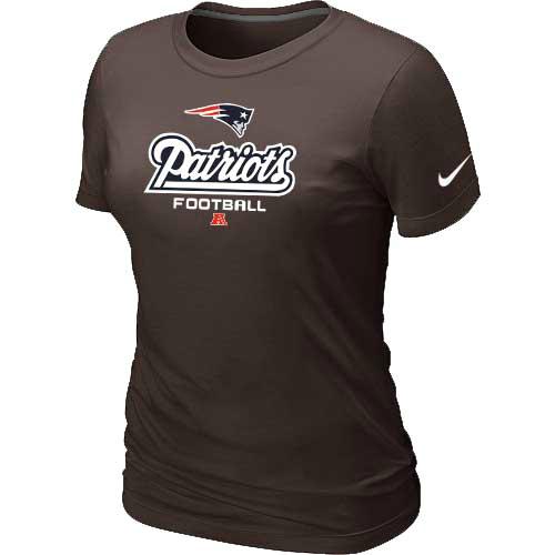 Cheap Women Nike New England Patriots Brown Critical Victory NFL Football T-Shirt