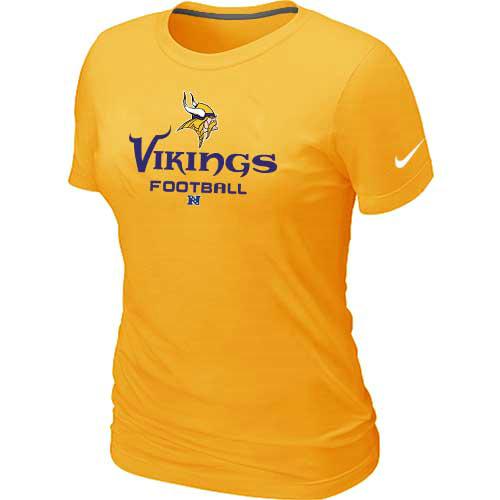 Cheap Women Nike Minnesota Vikings Yellow Critical Victory NFL Football T-Shirt