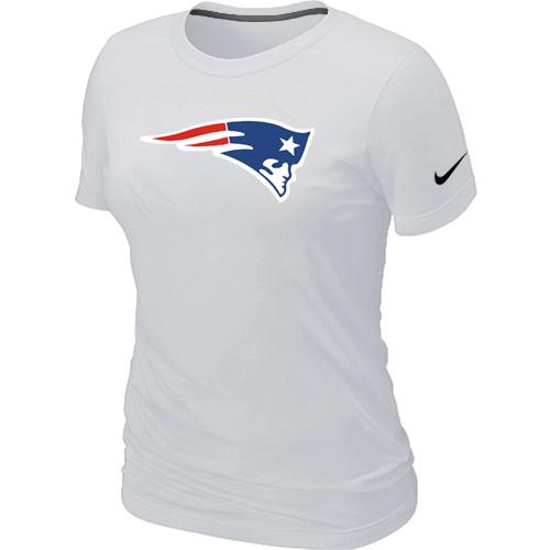 Cheap Women Nike New England Patriots White Logo NFL Football T-Shirt