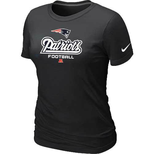 Cheap Women Nike New England Patriots Black Critical Victory NFL Football T-Shirt