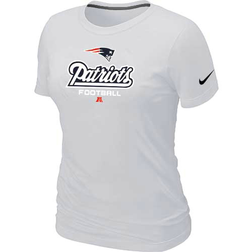 Cheap Women Nike New England Patriots White Critical Victory NFL Football T-Shirt