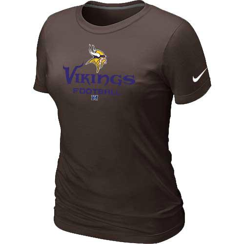 Cheap Women Nike Minnesota Vikings Brown Critical Victory NFL Football T-Shirt