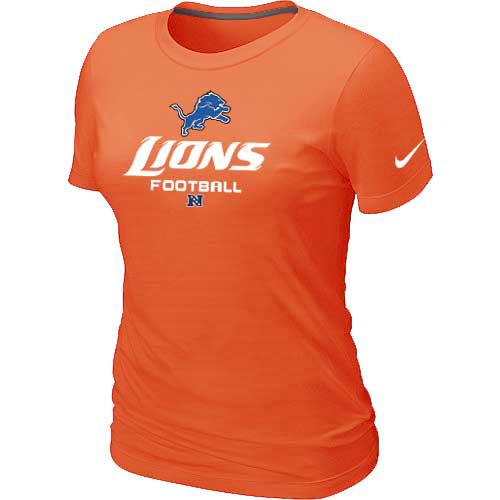 Cheap Women Nike Detroit Lions Orange Critical Victory NFL Football T-Shirt