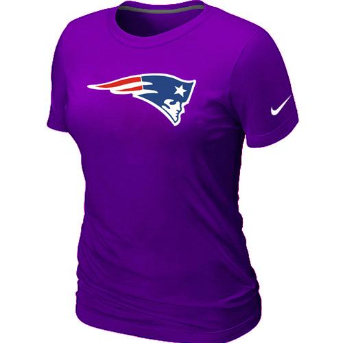 Cheap Women Nike New England Patriots Purple Logo NFL Football T-Shirt