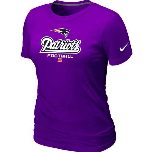 Cheap Women Nike New England Patriots Purple Critical Victory NFL Football T-Shirt