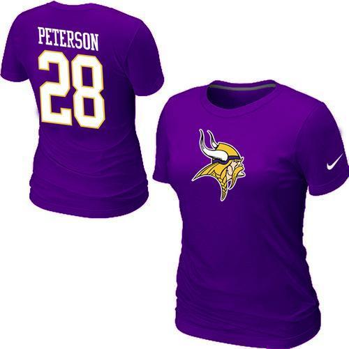 Cheap Women Nike Minnesota Vikings Adrian Peterson Name & Number purple NFL Football T-Shirt