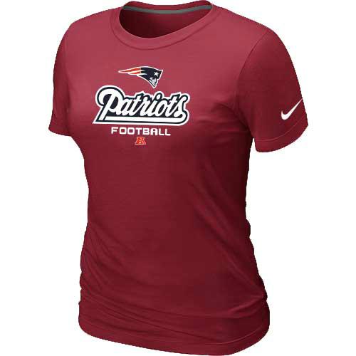 Cheap Women Nike New England Patriots Red Critical Victory NFL Football T-Shirt